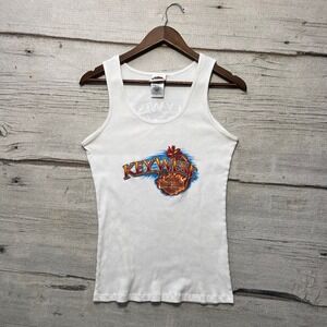 Harley Davidson Key West Tank Top White Ribbed‎ Cotton Women's Size L